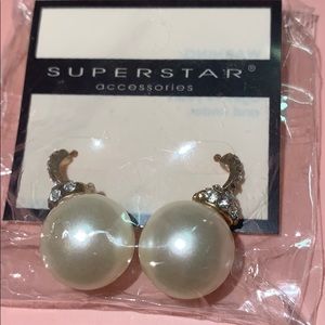 pearl diamond earrings
